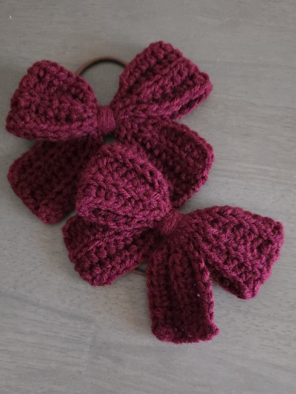 Handmade Crochet Bow Hair Tie Set - Picture 5 of 16